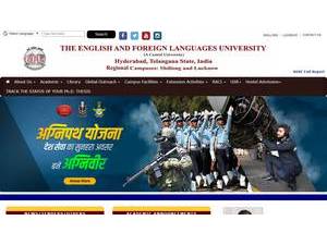 The English and Foreign Languages University's official website homepage screenshot