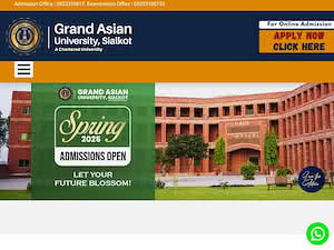 The Grand Asian University's official website homepage screenshot