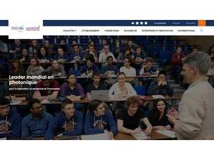 The Institute of Optics Graduate School's official website homepage screenshot