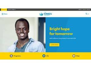 The King's University's official website homepage screenshot