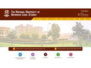 The National University of Advanced Legal Studies's official website homepage screenshot