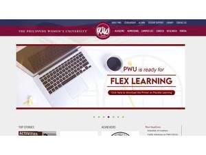 The Philippine Women's University's official website homepage screenshot