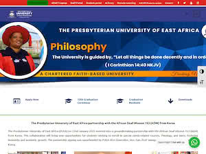 The Presbyterian University of East Africa's official website homepage screenshot