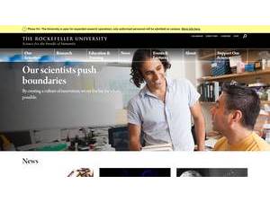 The Rockefeller University's official website homepage screenshot