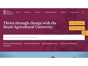 The Royal Agricultural University's official website homepage screenshot