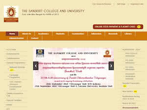 The Sanskrit College and University's official website homepage screenshot