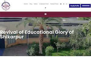 The Shaikh Ayaz University Shikarpur's official website homepage screenshot