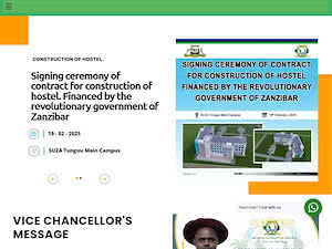 The State University of Zanzibar's official website homepage screenshot