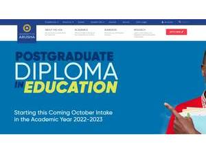 The University of Arusha's official website homepage screenshot