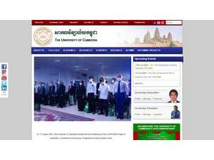 The University of Cambodia's official website homepage screenshot