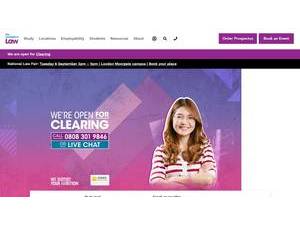 The University of Law's official website homepage screenshot