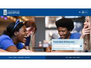 The University of Memphis's official website homepage screenshot
