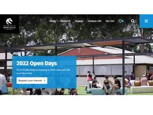 The University of Newcastle's official website homepage screenshot