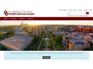 The University of Oklahoma Health Sciences Center's official website homepage screenshot