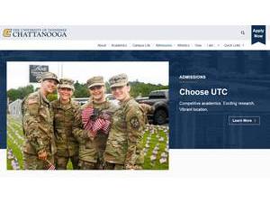 The University of Tennessee at Chattanooga's official website homepage screenshot
