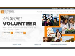 The University of Tennessee, Knoxville's official website homepage screenshot