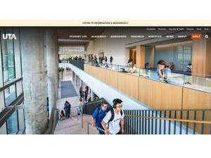 The University of Texas at Arlington's official website homepage screenshot