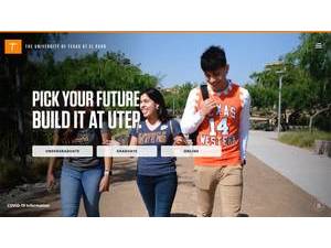 The University of Texas at El Paso's official website homepage screenshot