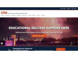 The University of Texas at San Antonio's official website homepage screenshot