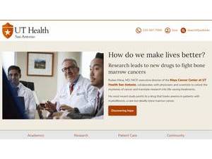 The University of Texas Health Science Center at San Antonio's official website homepage screenshot