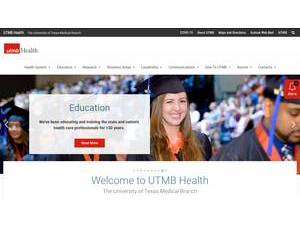 The University of Texas Medical Branch at Galveston's official website homepage screenshot
