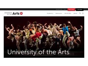 The University of the Arts's official website homepage screenshot