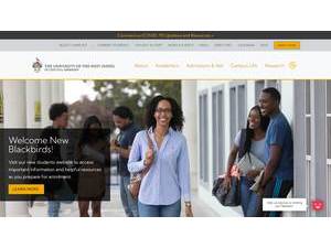 The University of the West Indies, Cave Hill Campus's official website homepage screenshot