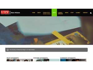 The University of Trinidad and Tobago's official website homepage screenshot