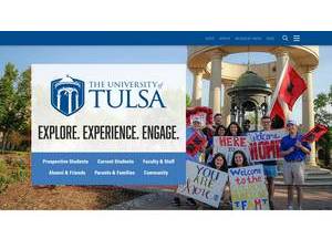 The University of Tulsa's official website homepage screenshot