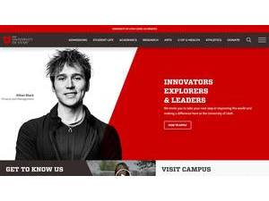 The University of Utah's official website homepage screenshot