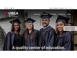 The University of West Los Angeles's official website homepage screenshot