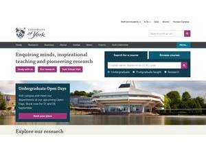 The University of York's official website homepage screenshot