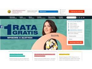 The West Pomeranian Business School in Szczecin's official website homepage screenshot