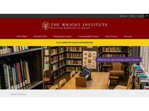 The Wright Institute's official website homepage screenshot