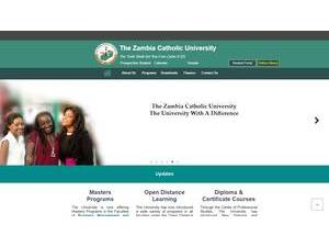 The Zambia Catholic University's official website homepage screenshot