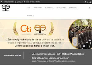 Thiès Polytechnic School's official website homepage screenshot