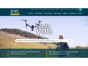 Thompson Rivers University's official website homepage screenshot
