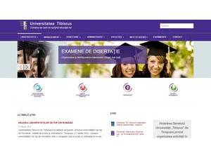 Tibiscus University of Timisoara's official website homepage screenshot