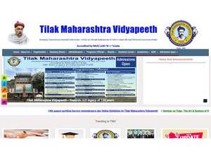 Tilak Maharashtra Vidyapeeth's official website homepage screenshot