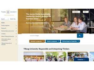 Tilburg University's official website homepage screenshot