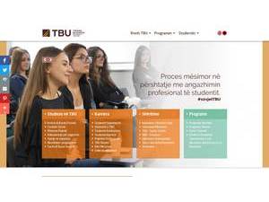 Tirana Business University College's official website homepage screenshot