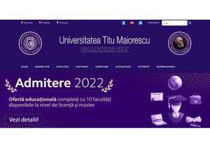 Titu Maiorescu University's official website homepage screenshot