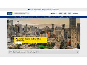 Toronto Metropolitan University's official website homepage screenshot
