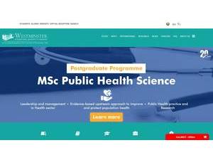 Toshkent Shahridagi Xalqaro Vestminster Universiteti's official website homepage screenshot