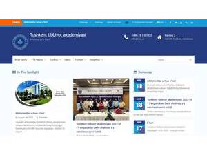 Toshkent Tibbiyot Akademiyasi's official website homepage screenshot
