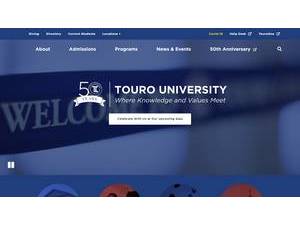 Touro University's official website homepage screenshot