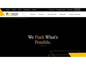 Towson University's official website homepage screenshot