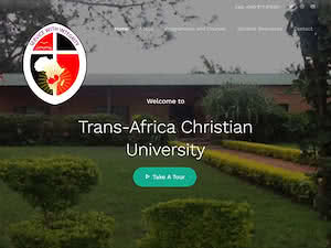Trans-Africa Christian University's official website homepage screenshot