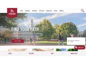 Transylvania University's official website homepage screenshot