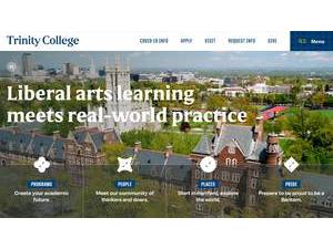 Trinity College's official website homepage screenshot